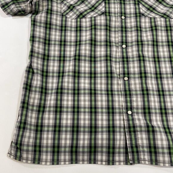 The North Face Men’s Pearl Snap Button Down Short Sleeve Plaid Shirt Size Large - Picture 2 of 6